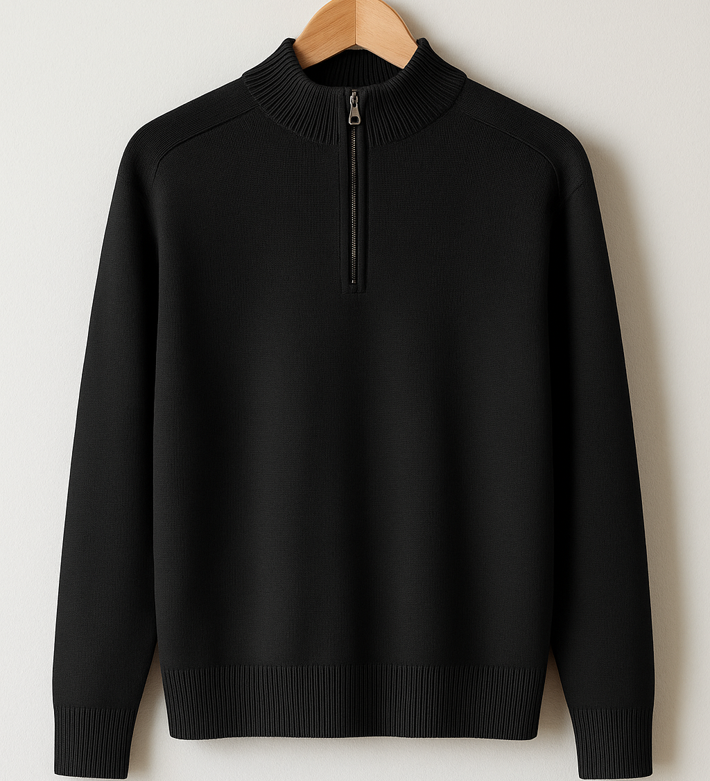Pullover de Malha - Meio Zíper