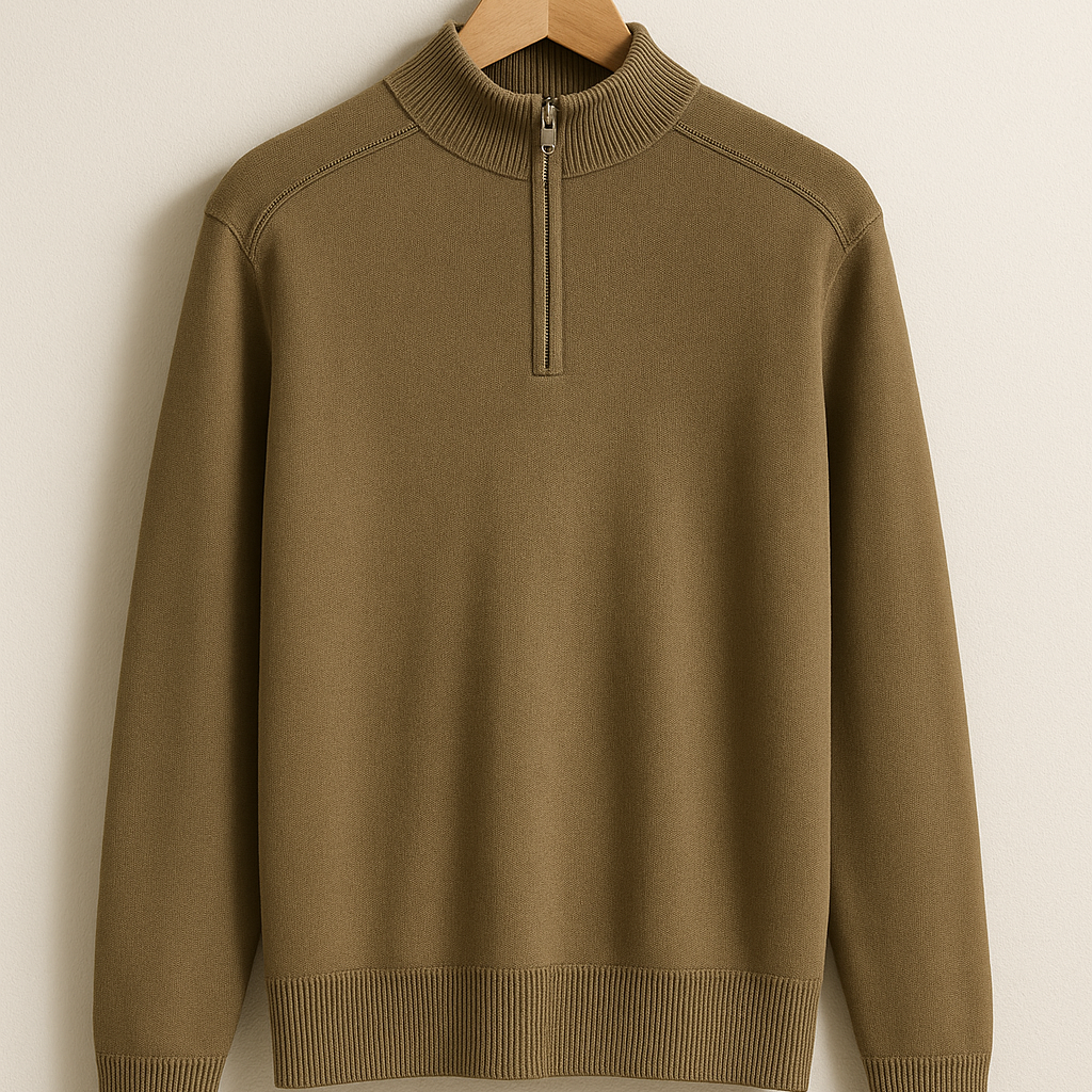 Pullover de Malha - Meio Zíper