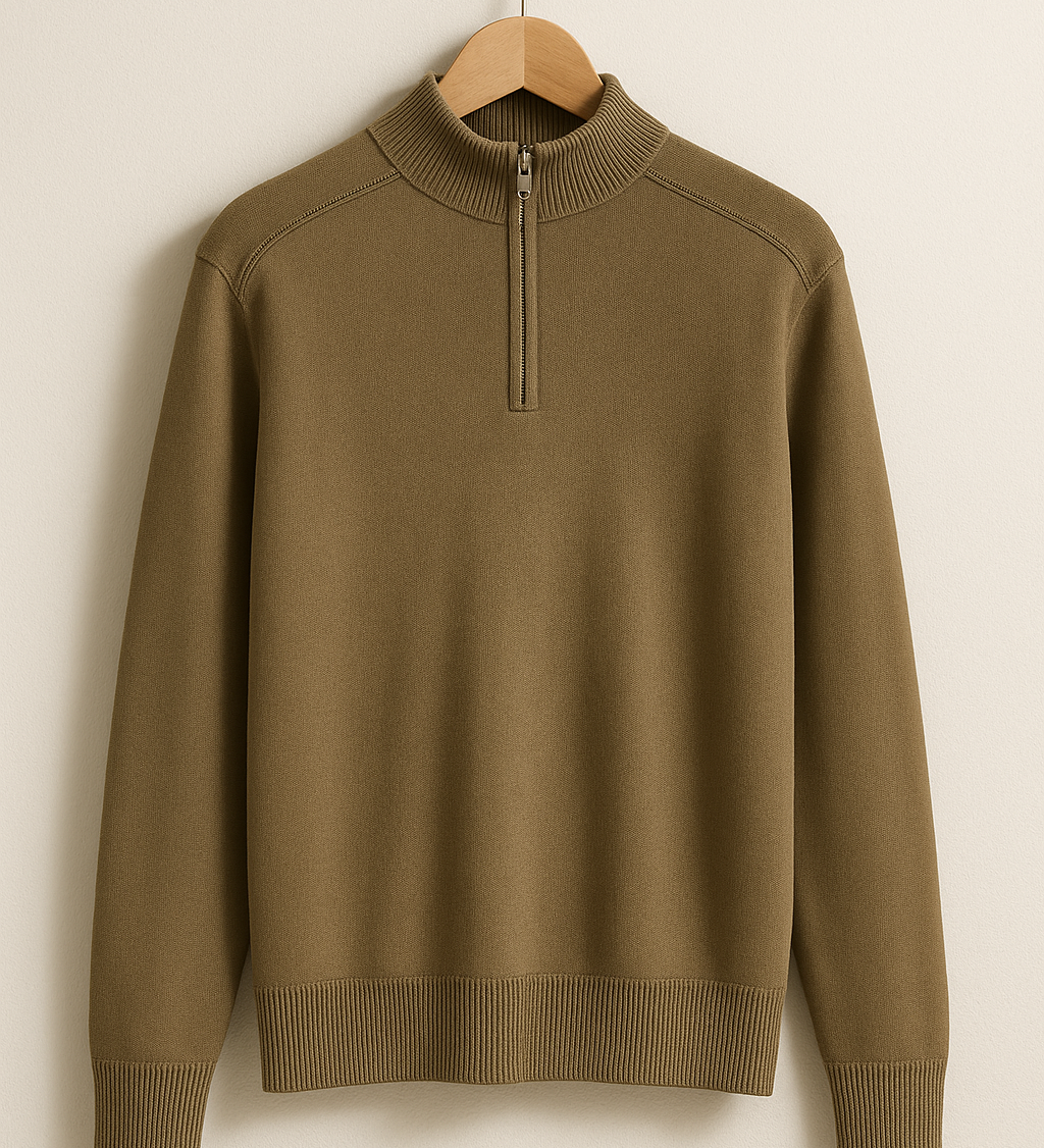 Pullover de Malha - Meio Zíper