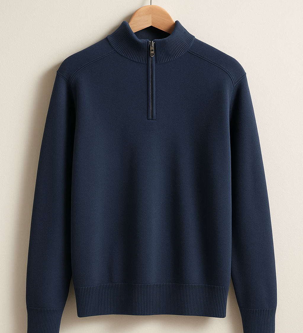 Pullover de Malha - Meio Zíper