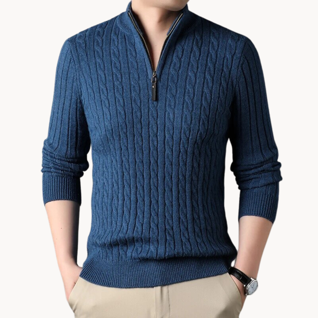Constantino - Pullover Malha Zíper Curto
