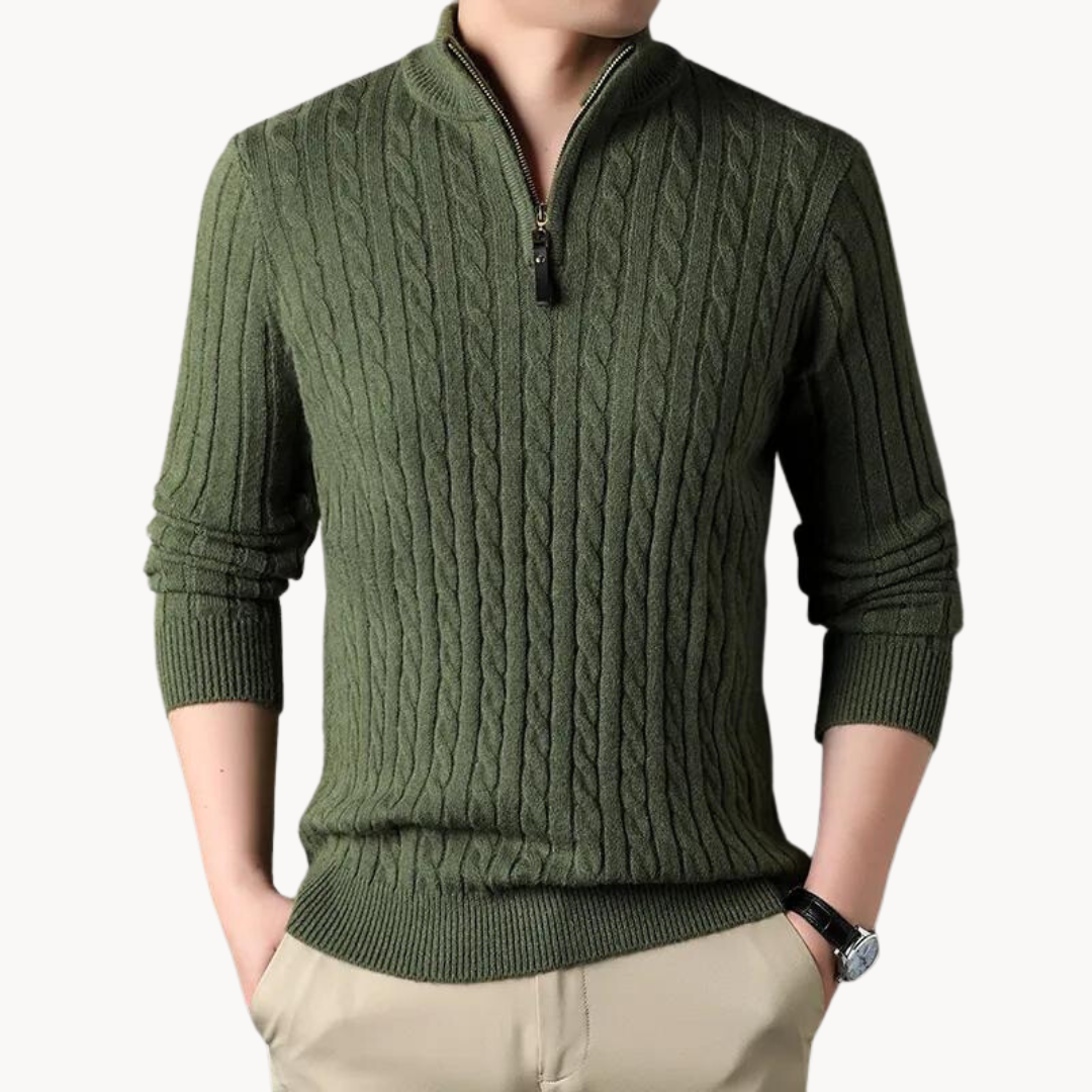 Constantino - Pullover Malha Zíper Curto