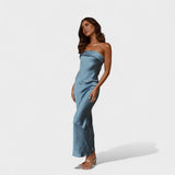 Carmen - Vestido de cetim sem mangas