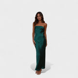 Carmen - Vestido de cetim sem mangas