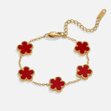 Pulseira com folha vermelha de trevo