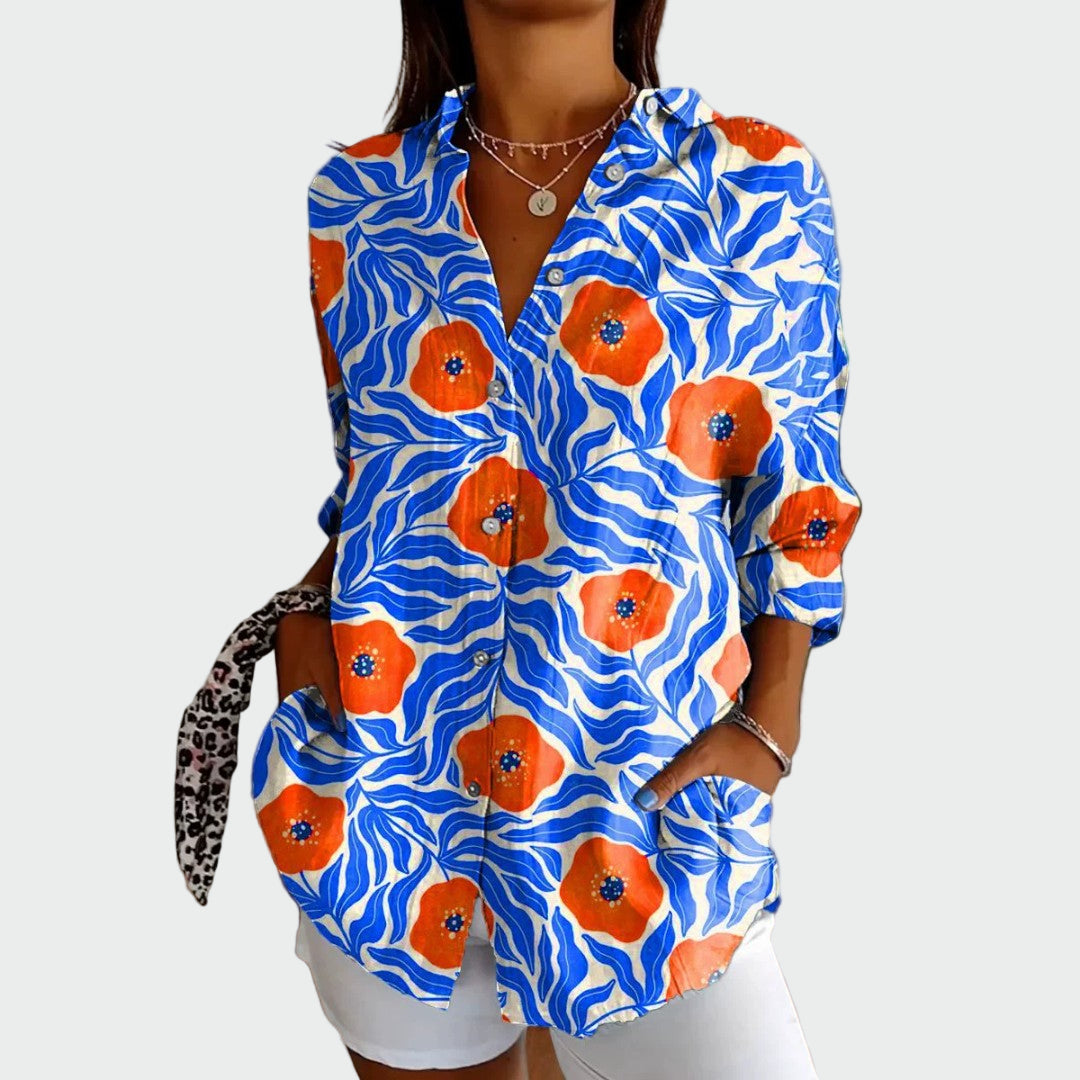 Camisa estilosa com estampa floral