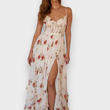 Sónia - Vestido midi padrão floral