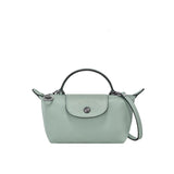 Mini Bolsa de Couro Longchamp - Azul Claro