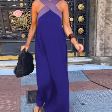 Filipa | Vestido Maxi com Decote Cruzado em Contraste