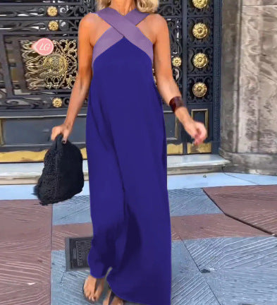 Filipa | Vestido Maxi com Decote Cruzado em Contraste