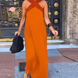 Filipa | Vestido Maxi com Decote Cruzado em Contraste