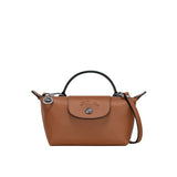 Mini Mala de Couro Longchamp - Castanho