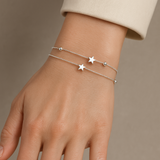 Pulseira de prata com estrelas