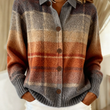 Edith | Cardigan Xadrez Ombre Outonal