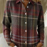 Eleanor | Cardigan de Tricô com Estampa Xadrez Clássica