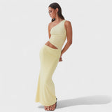 Serenela - Vestido maxi assimétrico