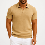Camisa Polo em Poliéster - Texturada