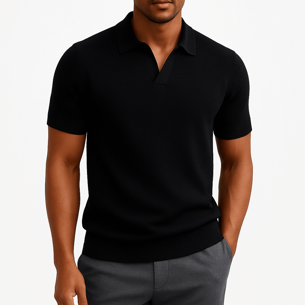 Camisa Polo em Poliéster - Texturada
