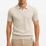 Camisa Polo em Poliéster - Texturada