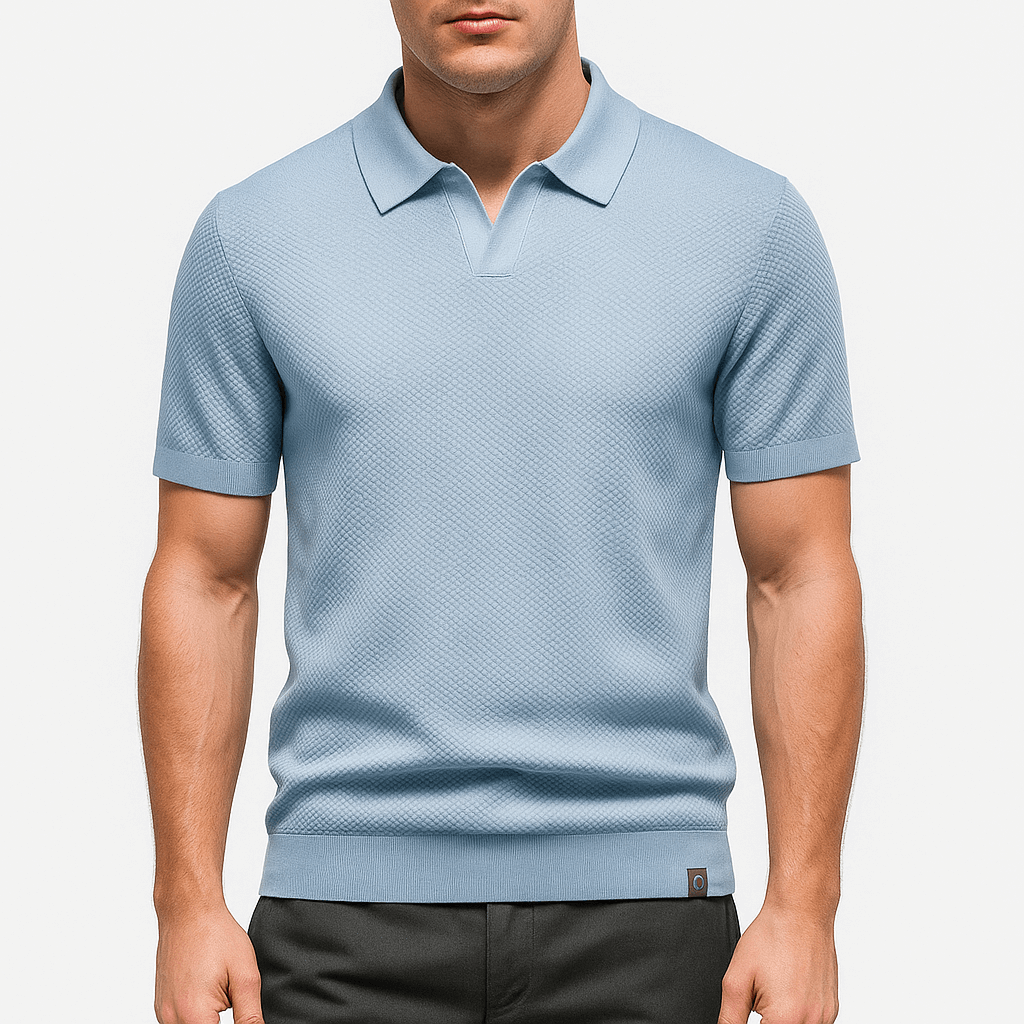 Camisa Polo em Poliéster - Texturada
