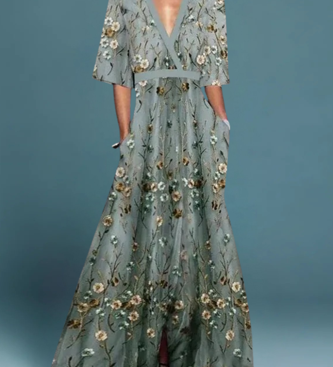 Rute - Vestido maxi floral elegante