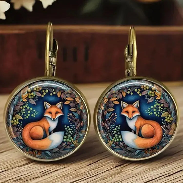 Brincos de Vidro com Dome de Animais Whimsical