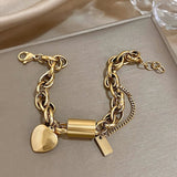 Pulseira de Charme Coração Dourado