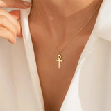 Colar com Pingente de Ankh Dourado