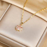 Colar Sakura Rose Romantique em Aço Inoxidável