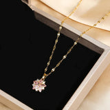 Colar Sakura Rose Romantique em Aço Inoxidável