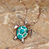 Pendente Tartaruga em Opala de Fogo Verde Vintage em Ouro