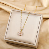 Colar Sakura Rose Romantique em Aço Inoxidável