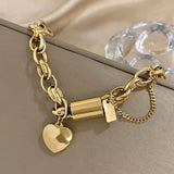 Pulseira de Charme Coração Dourado