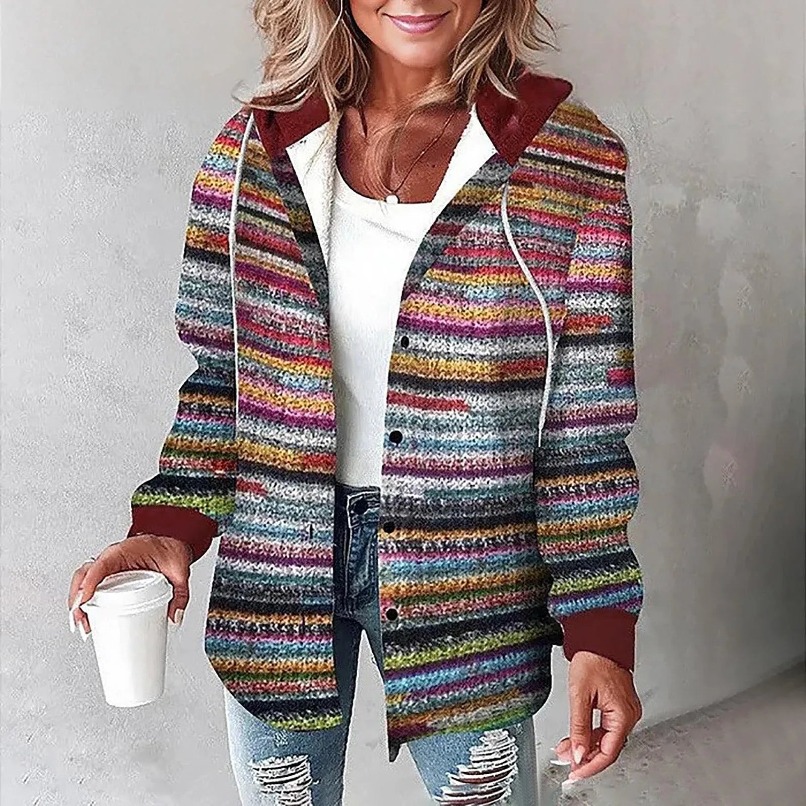 Camisa Overshirt Forrada com Capuz Élise