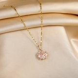 Colar Sakura Rose Romantique em Aço Inoxidável