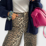 Chandra - Calças de ganga vintage leopardo