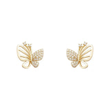 Brincos de Pino em Zirconia em Forma de Borboleta Elegantes