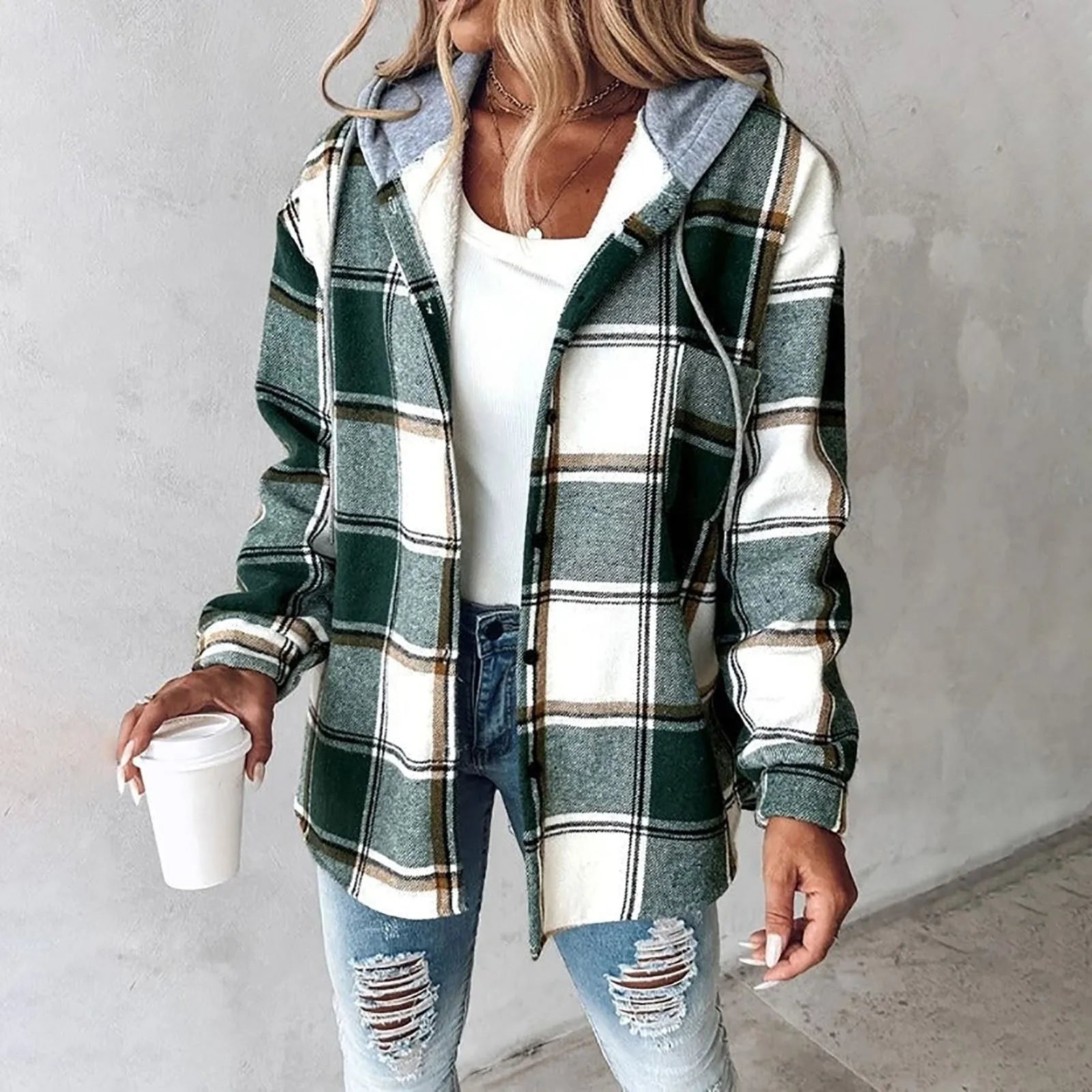 Camisa Overshirt Forrada com Capuz Élise