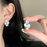Brincos em Flor de Prata e Ouro 18K