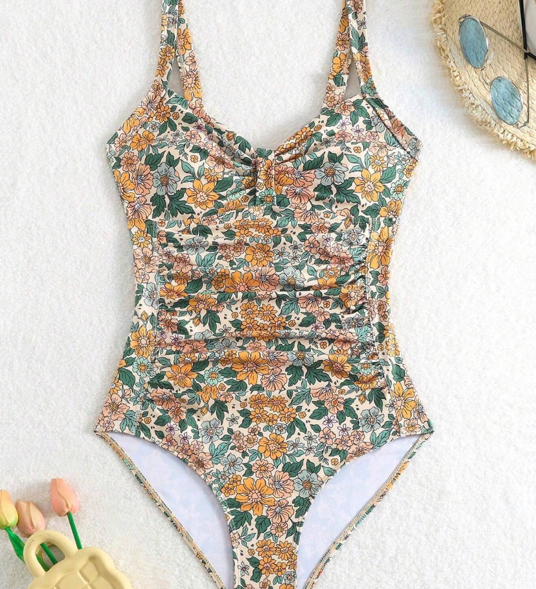 Luísa - Fato de banho com decote halter floral