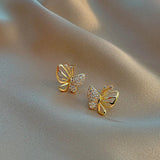 Brincos de Pino em Zirconia em Forma de Borboleta Elegantes