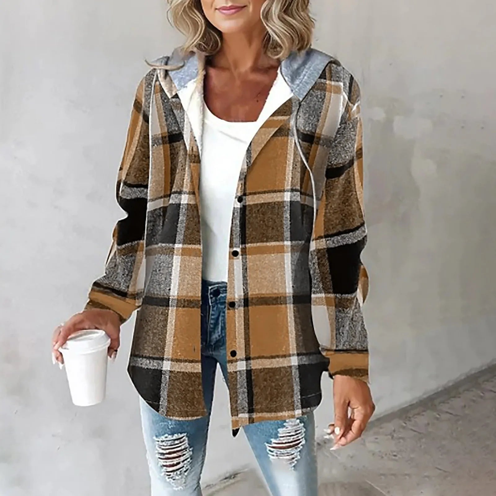 Camisa Overshirt Forrada com Capuz Élise