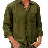 Camisa - Mistura de Denim Longa