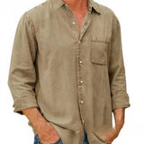 Camisa - Mistura de Denim Longa