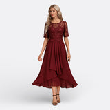 Mariana - Vestido de Renda e Manga Curta