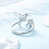 Anel Ajustável Hummingbird Sparkle com Diamante de Strass