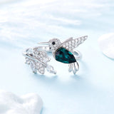 Anel Ajustável Hummingbird Sparkle com Diamante de Strass
