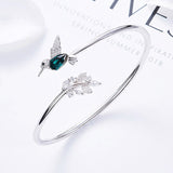 Anel Ajustável de Beija-flor com Diamante de Strass