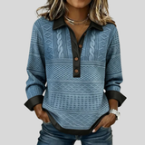 Josselyn™ | Sweatshirt com fecho de botão e colarinho