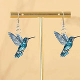 Brincos de Colibri em Cristal Azul